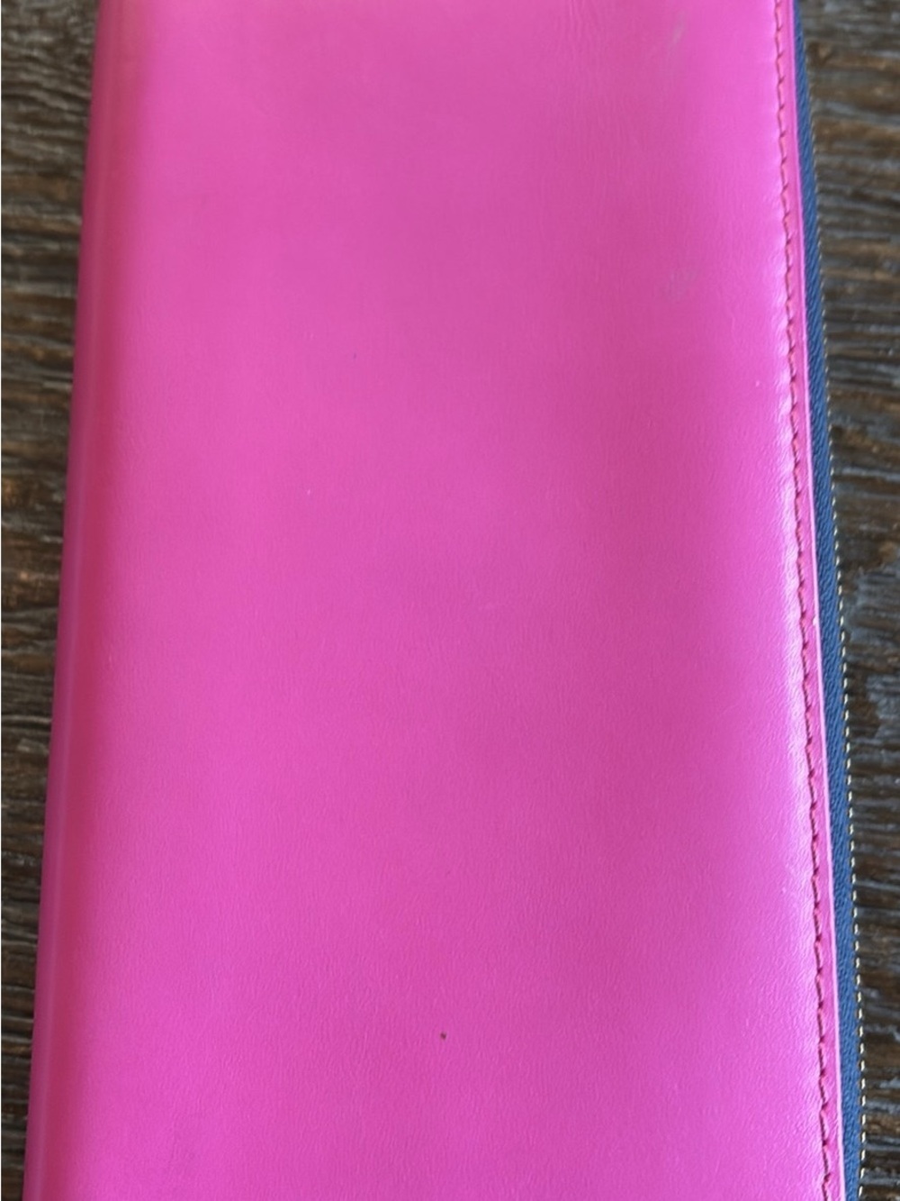 J. Crew Hot Pink Smooth Leather zip around Wallet - Picture 2 of 3
